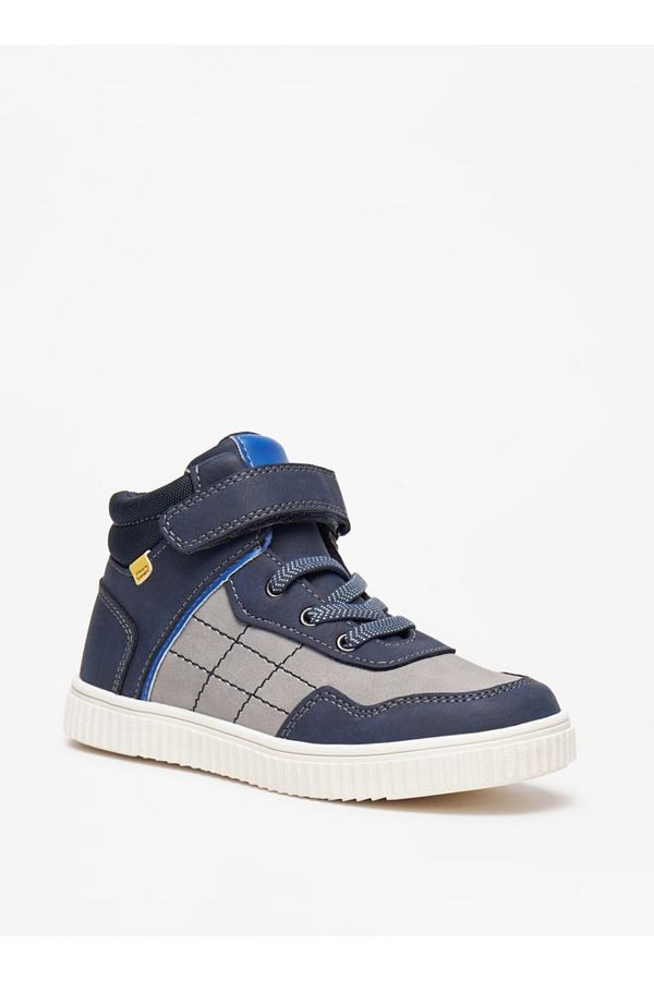 LBL by Shoexpress-Stitch Detail High Top Sneakers with Hook and Loop Closure 1