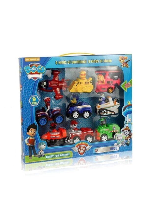 Genel Markalar Dogs Paw Patrol - 9 Parça Paw Patrol Oyuncak Seti - 9 Farklı Araçlı Figür Paw Patrol Görev Araçları