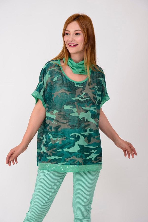 Camouflage blouse dames outlet