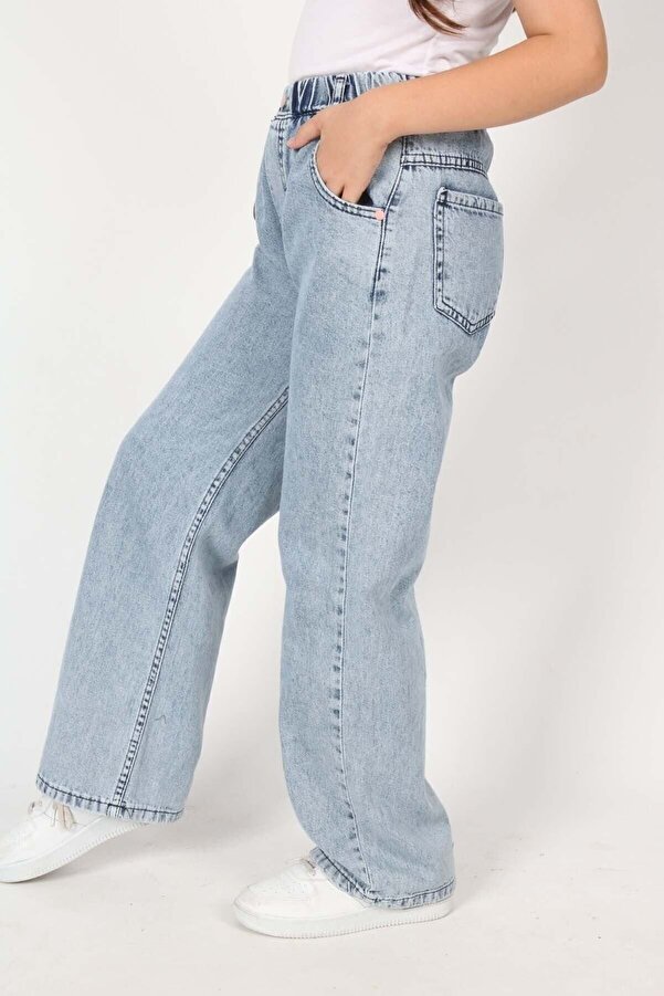 Jannock Girl Child Elastic Waist Jeans, Age 9. 10 years. 11 years old. 12  Years, 13 Years. 14 years old. 15 years old. 16 years old.- Trendyol