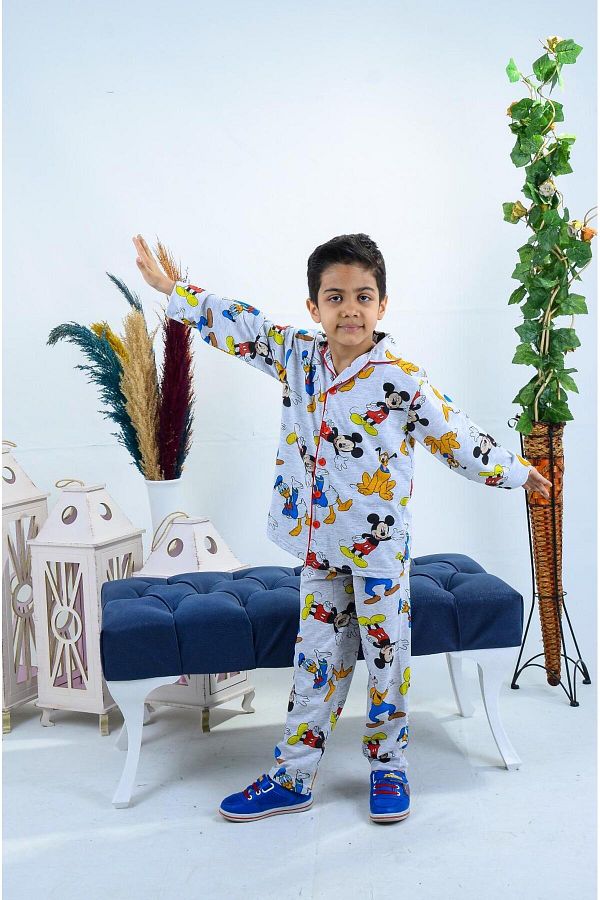 MAXI DRY 3 7 Years Old Boy s Pajama Set Printed Trendyol