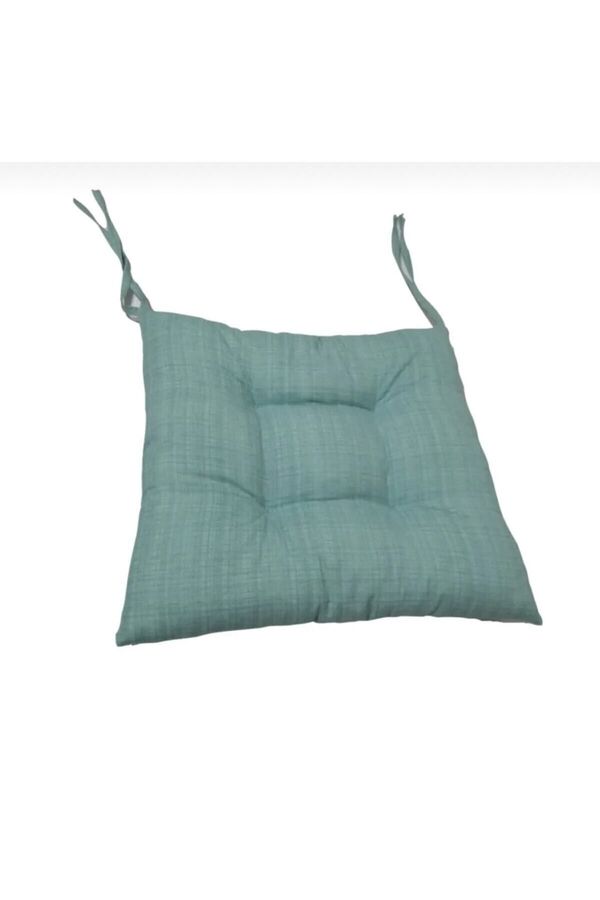 lazilla Eco Yeşil Sandalye Minderi Düğmeli Bağcıklı 40x40cm