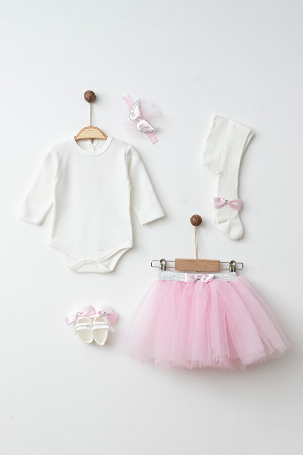 yukobaby bebeğiniz için en doğalı KIZ BEBEK MELEK KANATLI ÇORAPLI TÜTÜ ETEKLİ MEVLÜT TAKIM HEDİYELİK TAKIM