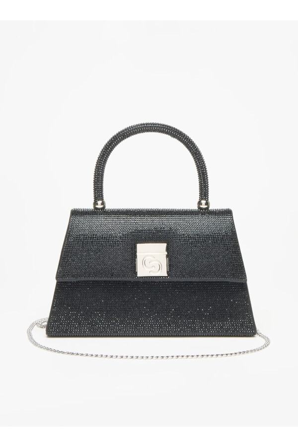 Celeste-Embellished Satchel Bag with Top Handle and Chain Strap - W 22 x H 13 x D 8 cm 1