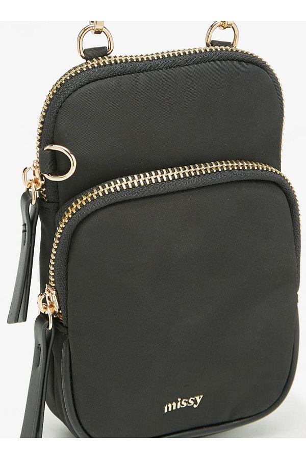 Missy Solid Crossbody Bag with Zip Closure Trendyol