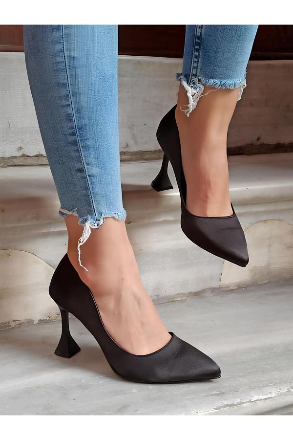 Yal n women s satin goblet heel simple stylish high heeled shoes Trendyol