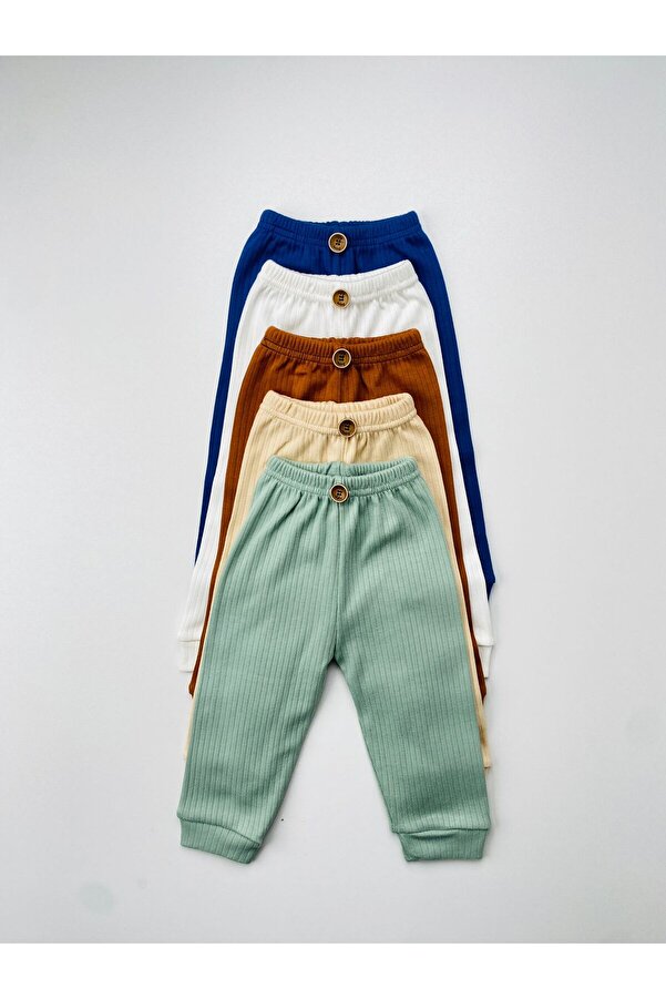 EFU BABY 5'li %100 Pamuklu Raporlu Beli Lastikli Basic Pantolon