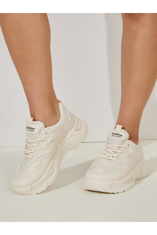 Styli Leather Look Design Chunky Sneakers Trendyol