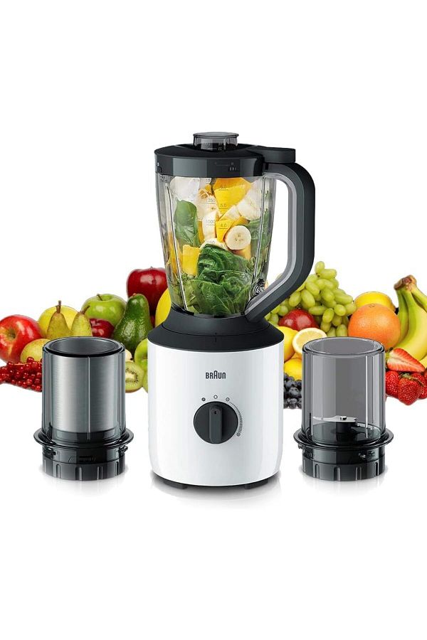 Braun-Powerblend Jug Blender 800W, 1.5L, TriAction, Silent blending, chopper & grinder - JB 3123 1
