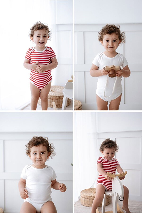 Lilabio %100 Pamuk 2li Kısa Kollu Bebek Body