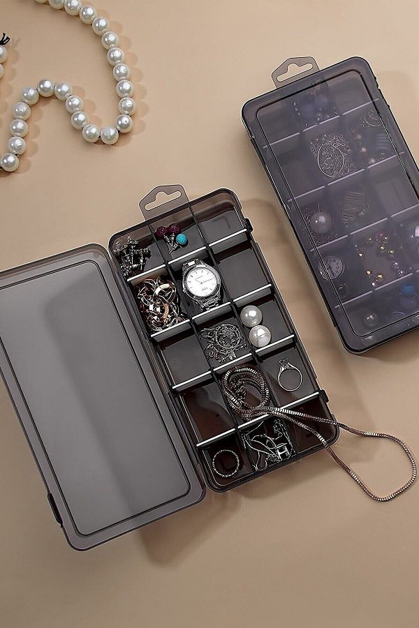 MİS KİTCHEN-15 Compartment Jewelry Box with Lid - Organizer - Organizer with Adjustable Compartments 1