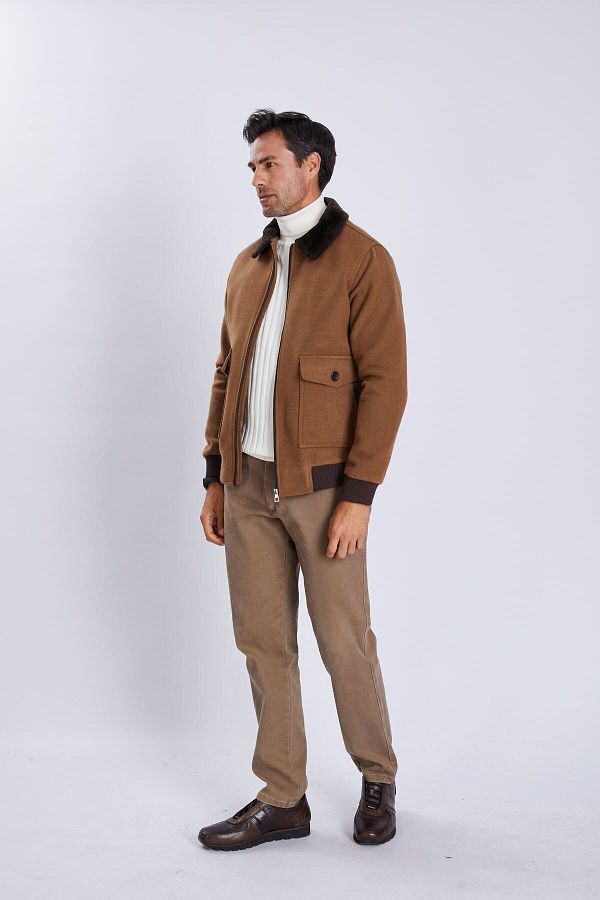 Mens cashmere coat with fur collar hotsell
