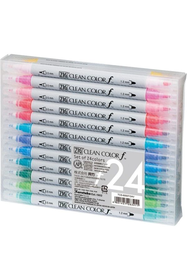 Zig-Clean Color F Double Tip Pen 24 Color Set 1