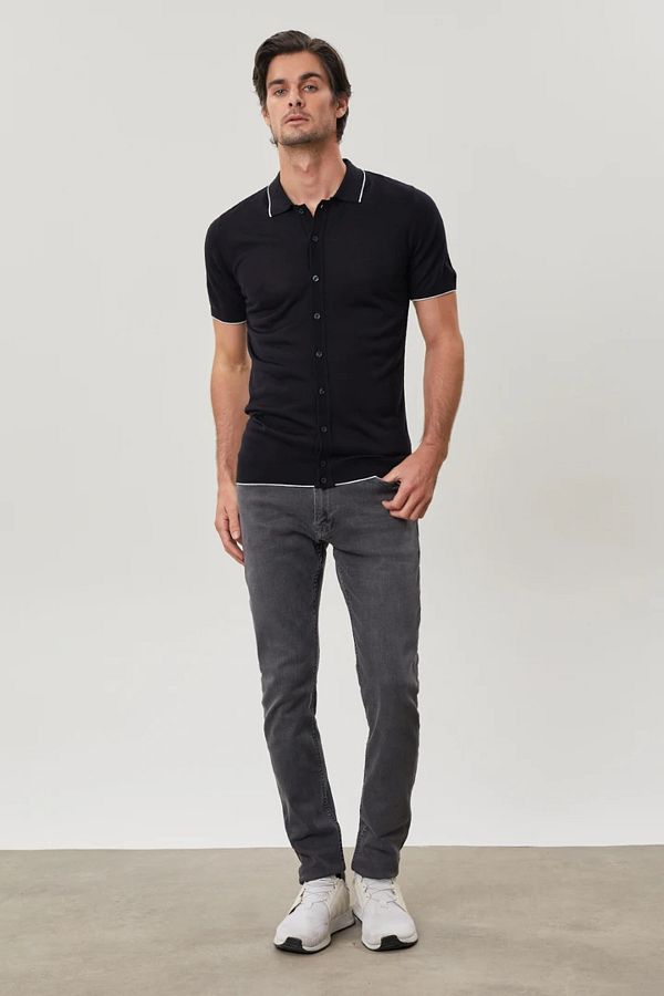 Tony Montana-Polo Neck Short Sleeve Classic Knitwear Shirt 1