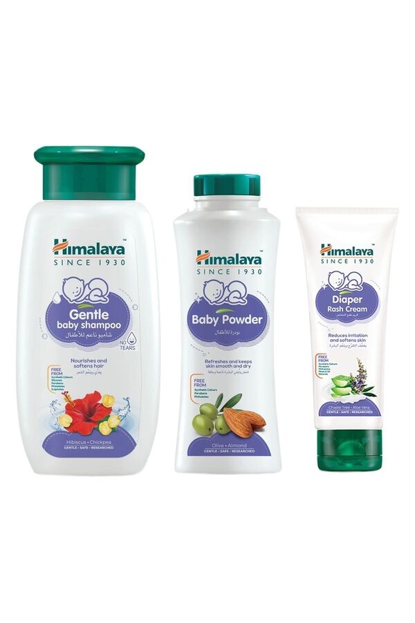 Himalaya Since 1930 Bebek Bakım Seti Şampuan 400 ml, Pişik Kremi 100 ml, Pudra 200 ml