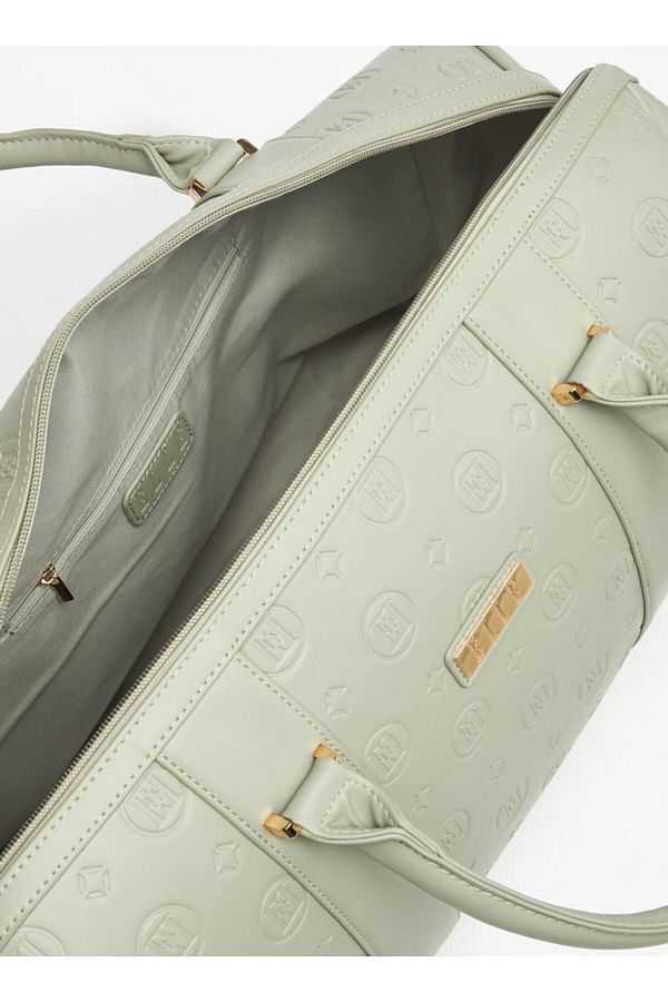 Elle Textured Duffle Bag with Detachable Strap and Zip Closure Trendyol