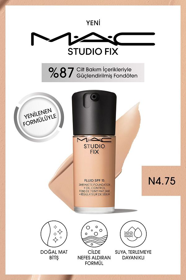 M.A.C-STUDIO FIX FLUID SPF 15 Matte Foundation - 30 ML N4.75 1