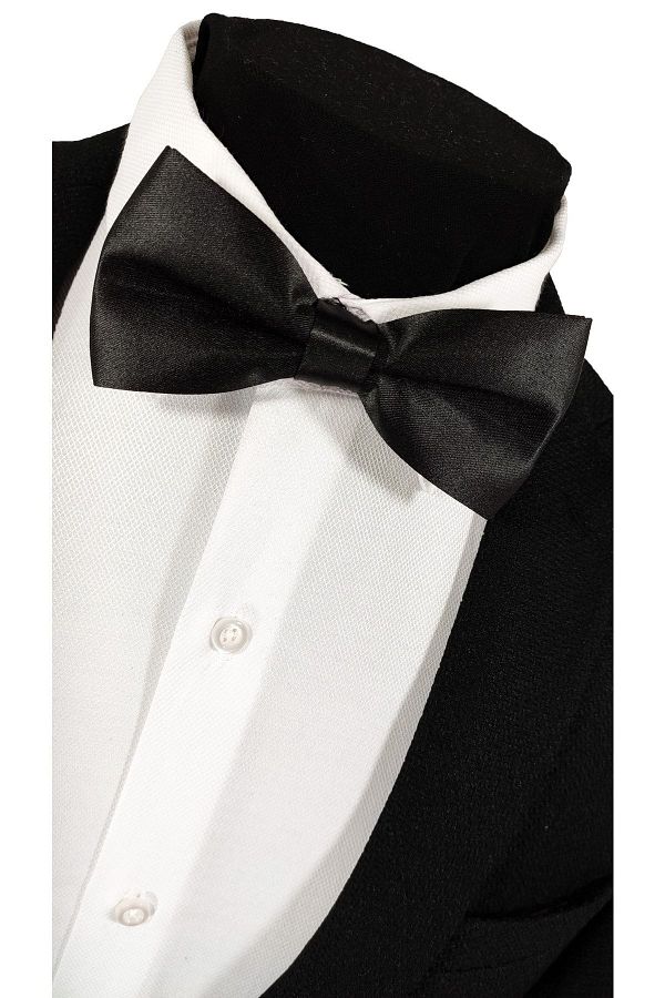 BLC Basic Line Co.-Black Color Plain Bow Tie 1