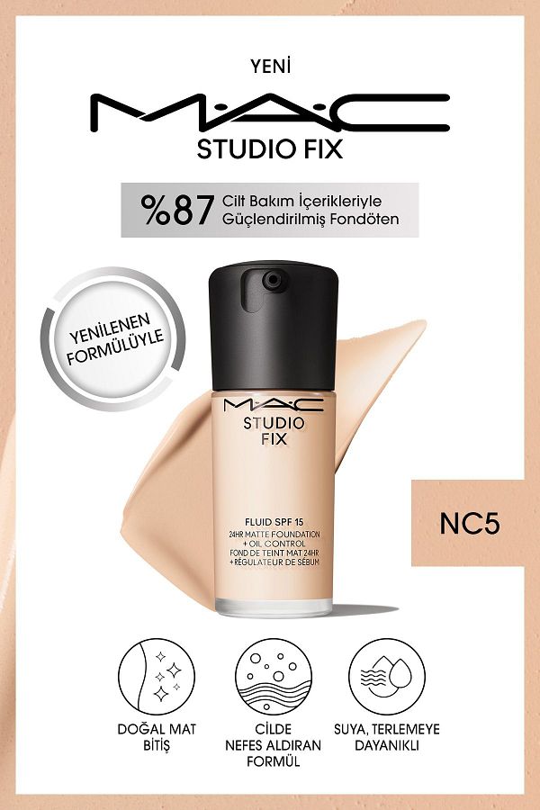 M.A.C-STUDIO FIX FLUID SPF 15 Matte Foundation - NC5 30 ML Demba5776 1