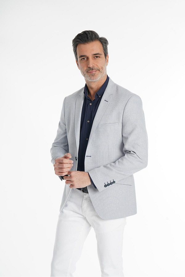 intersivin ntersivin Slim Fit Half Lined Men s Blazer with Handkerchief Single Jacket Trendyol