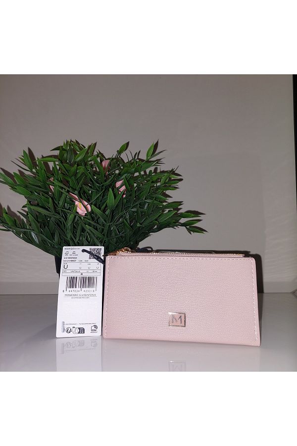 MANGO-Light Pink Double Compartment Wallet 1