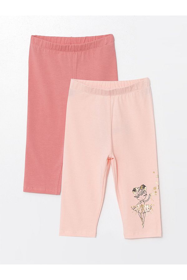 LC Waikiki-LCW 2-Piece Printed and Elastic Waist Leggings Set for Baby Girl 1