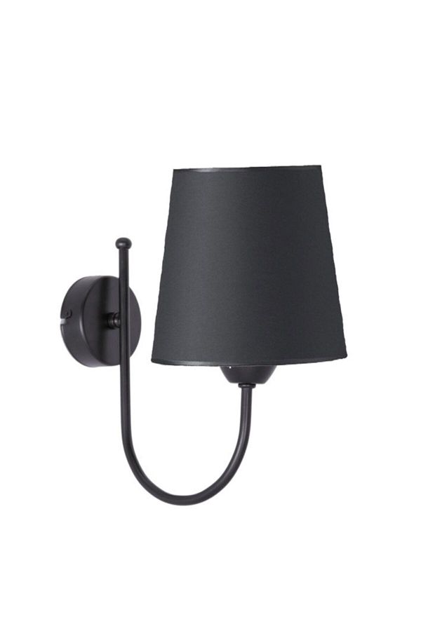 Fer Avize-Modern Black Fabric Lampshade Sconce 1