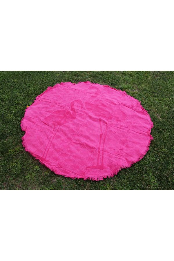 Baveno Round Patterned 100 Cotton Beach Towel and Picnic Blanket Outlet Trendyol