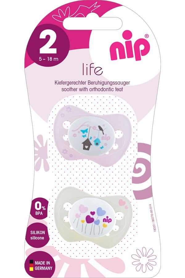 Nip-Life Silicone Pacifier 5-18 Months Heart Bird Nest 1