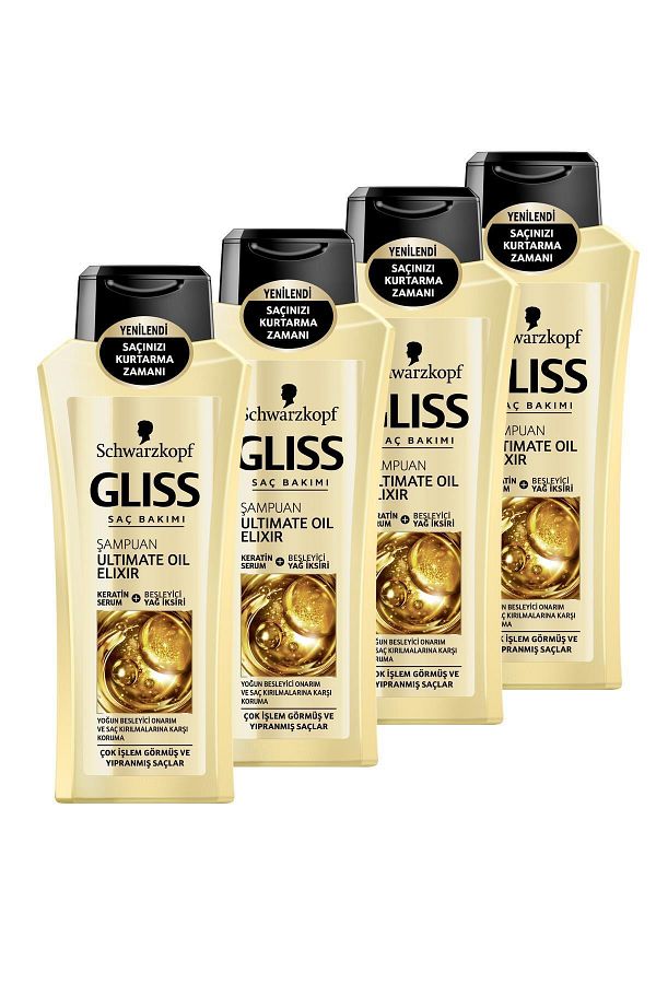 Gliss-Ultimate Oil Elixir - 360 ml x 4 Shampoos 1