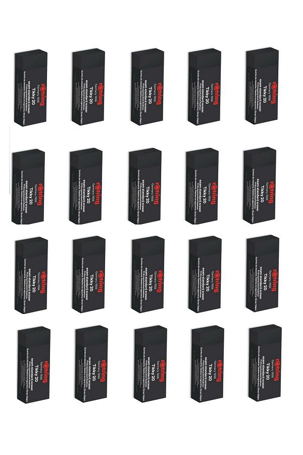 Rotring-Tikky 20 Large Exam Eraser Black (2081889) Box of 20 1