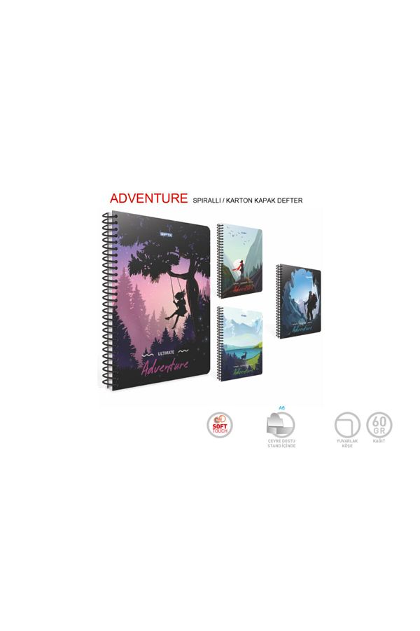 Gıpta-Adventure A6 80 Sheets Checked Spiral Notepad 1