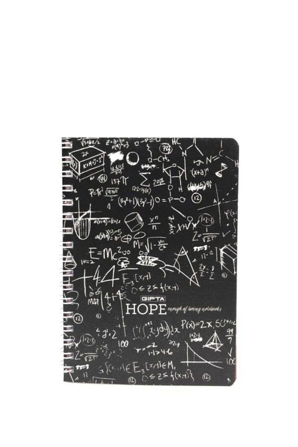 Gıpta-Notebook A6 Hope SprCardboard 80ypStriped 1199 E = Mc2 Pattern 1