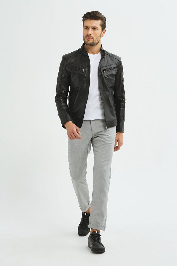 Wilson men's black leather jacket outlet