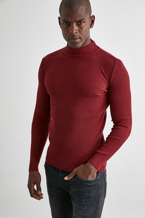 Red fitted turtleneck clearance