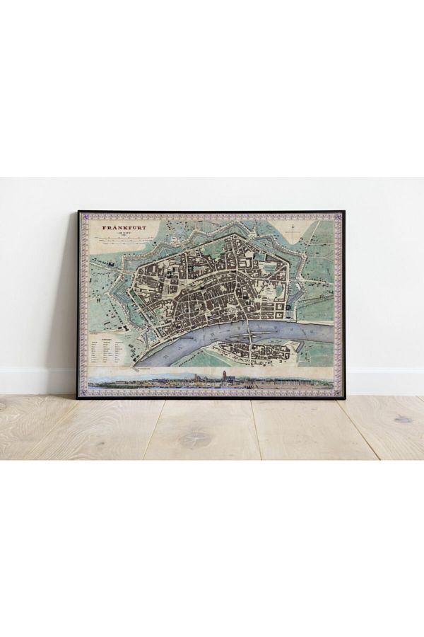 Pegziz-60X90Cm Frankfurt Map Art Wall Decoration Poster 1