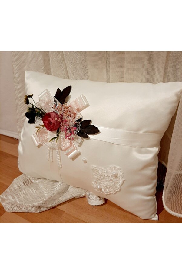 Gelincik Çeyiz Takı Yastığı, Süs Yastığı Çiçekli