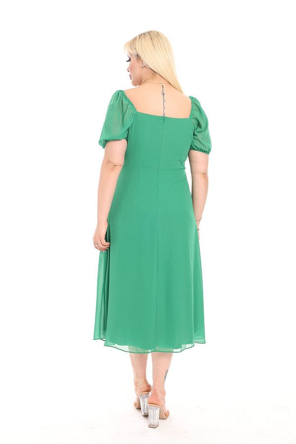 Green chiffon midi dress 2025