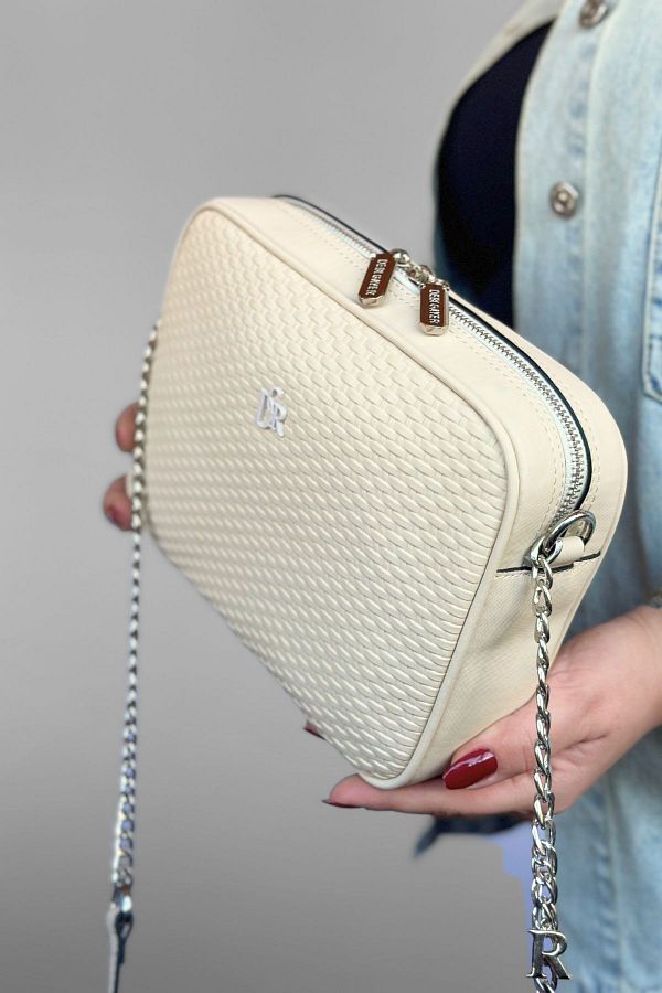 Cream chain bag top
