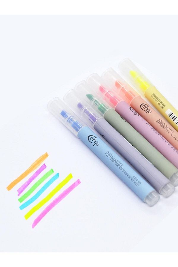 Cengo-Highlighter Highlighter Set of 6 - Pastel Colors 1