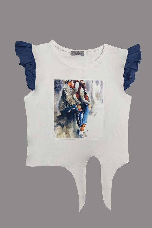 Little Star-Girl's Jean Sleeve T-shirt 1