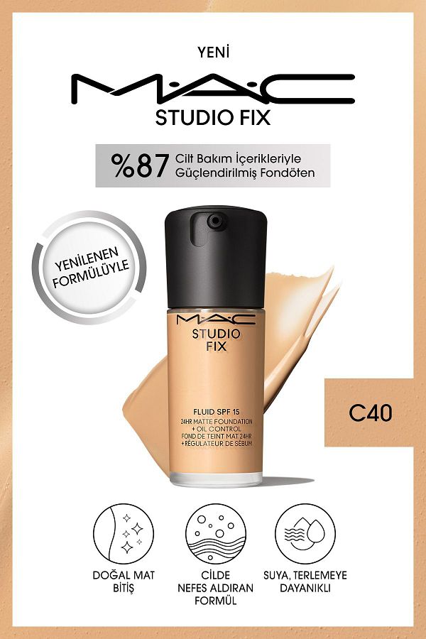M.A.C-STUDIO FIX FLUID SPF 15 Matte Foundation - C40 30 ML Demba5770 1