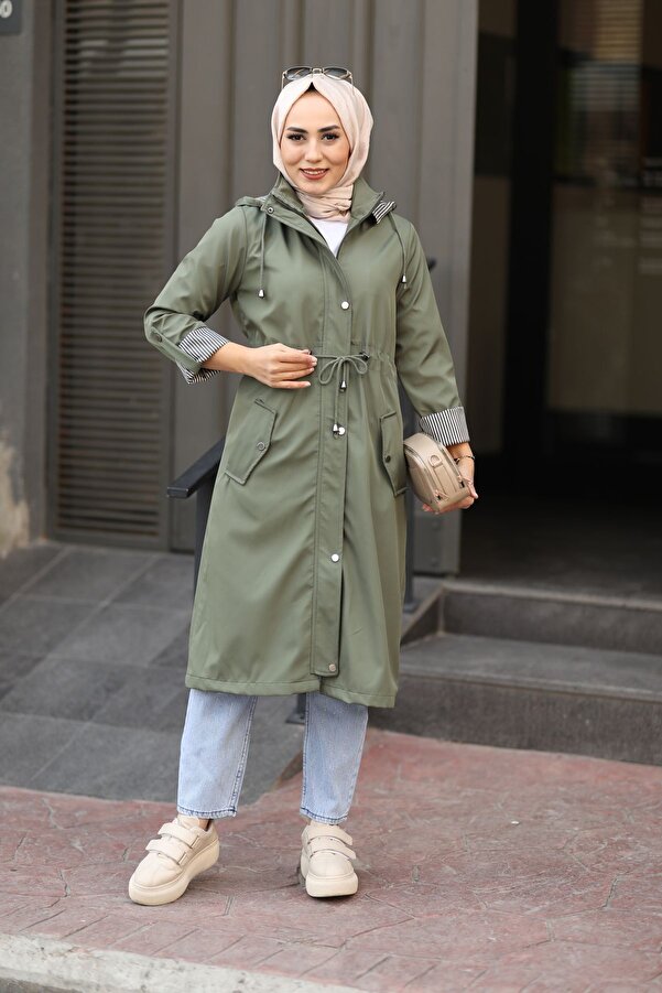 Khaki Summer Duster Jacket Sems Women's Khaki Hooded Zippered