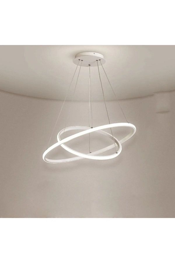 Fer Avize-Axes Modern Design Bedroom - Living Room - Kitchen White Color White Led Chandelier of 2 1