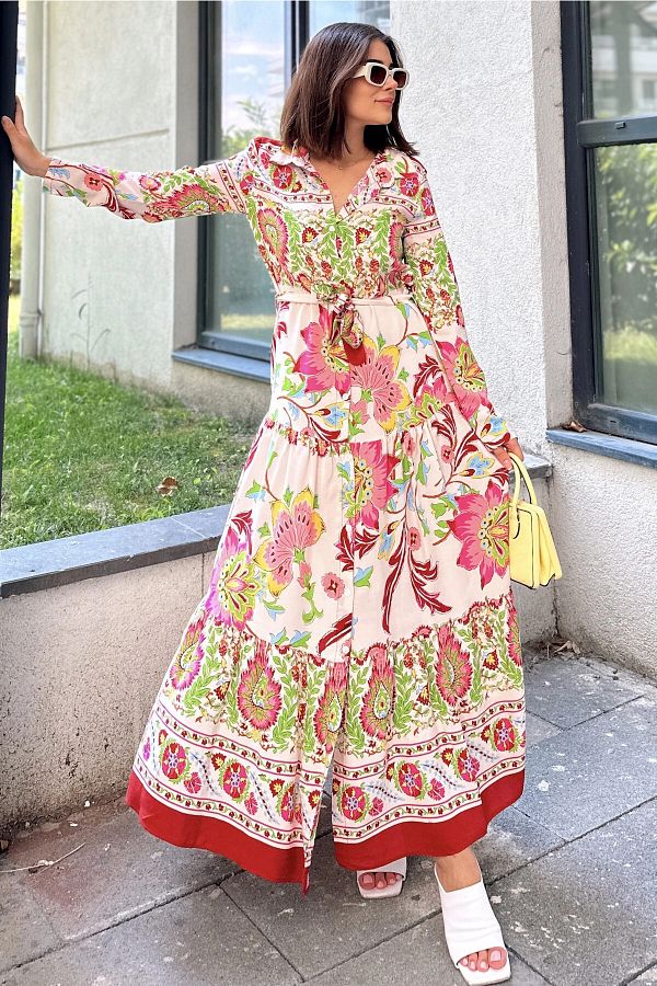 Burgundy loose dress clearance