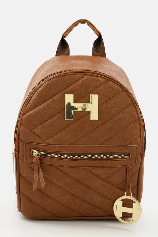 Halston Women Quilted Backpack 27L x 11W x 32H Cm Dark Brown Trendyol