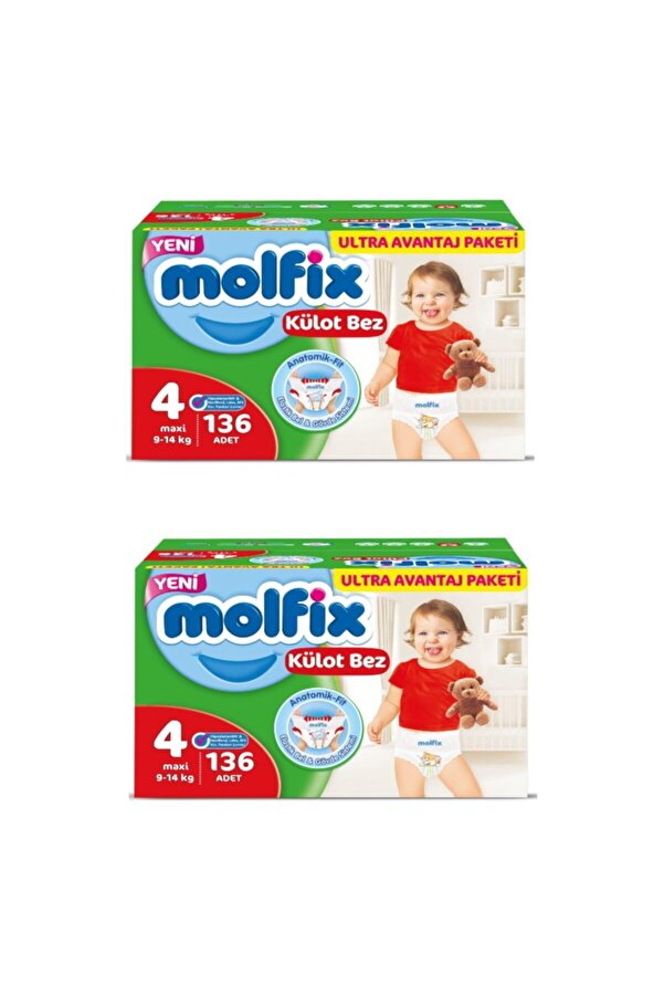 Molfix Maxi Ultra Avantaj Paket Külot Bez 272 Adet 4 Numara