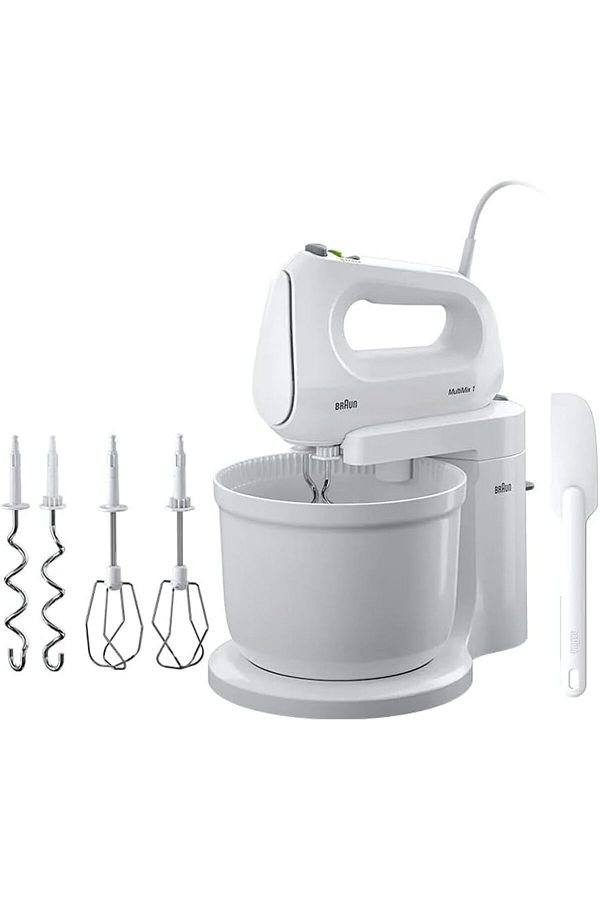 Braun-Hand Mixer 2 in 1 Hand & Stand MultiMix, 450W, 4.3L Bowl, 4 speed + turbo, Silent mode -HM1070 1