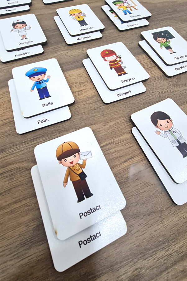 metafortoys 24 Parça Ahşap Meslekler Eşleştirme Kartları