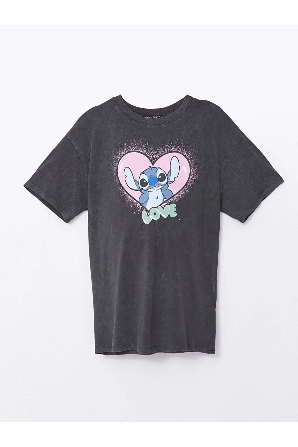LC Waikiki-Kurzärmliges Umstands-T-Shirt mit Rundhalsausschnitt und Stitch-Print 1